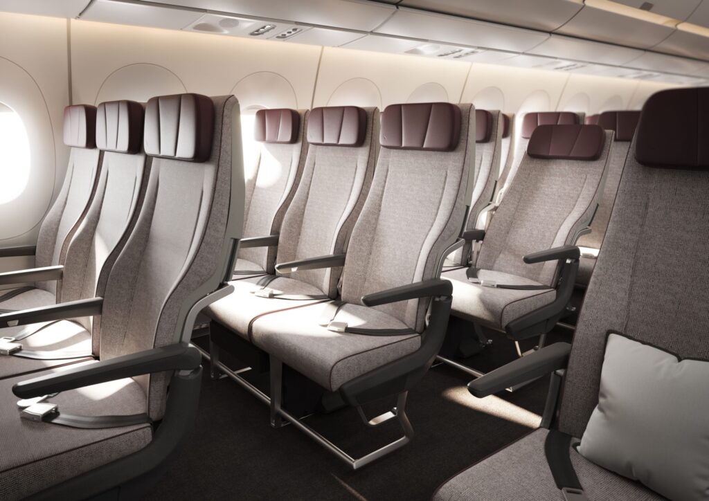 Aeronautique commerciale Qantas devoile les cabines Economy pour lA350 ultra long courrier 1024x724 1
