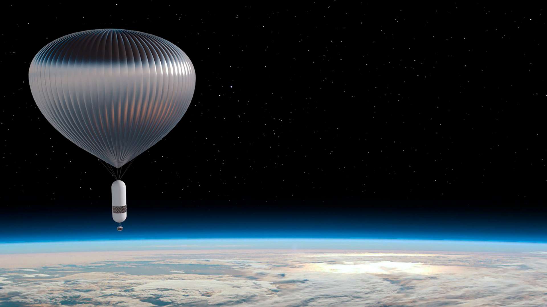 un ballon stratospherique en vol